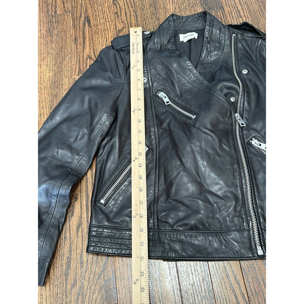 Zadig & Voltaire Loon Spi Biker Jacket Womens Small Black Lamb Leather NWT - Picture 7 of 16